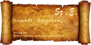 Szopkó Esztella névjegykártya
